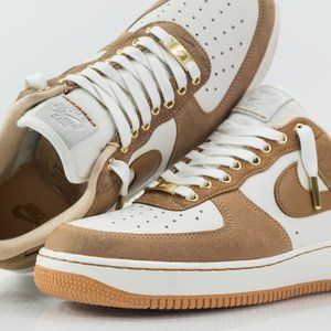 Nike PREMIUM SUEDE AF1s Air Force 1 Low - TOFFEE BROWN SAIL GUM - Customs
